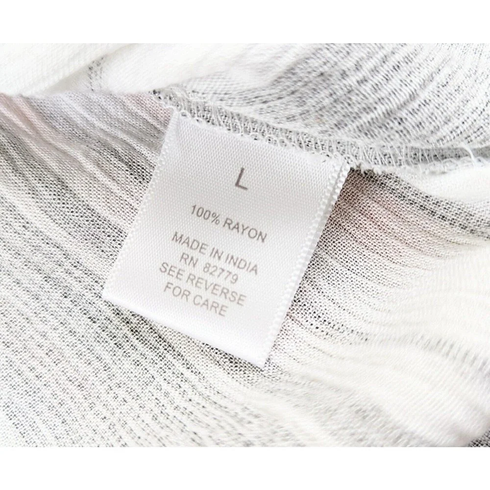Westport 1962 Womens Sleeveless Button Up Blouse White Gray Striped Rayon EUC - Picture 6 of 9